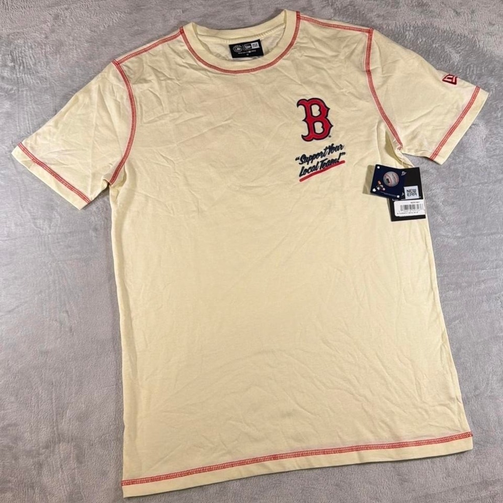 New Era Boston Red Sox Graphic Tee Cream Contrast Stitch | Medium